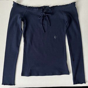 Aeropostale Long Sleeve Lace-Up | Off the Shoulder Top | Medium